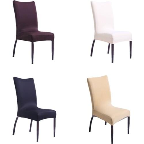 Lychee Elastic Chair Cover Solid Color Stretch Dining Seat Cover Anti-dirty Removable Chair Cover for Banquet Wedding Hotel