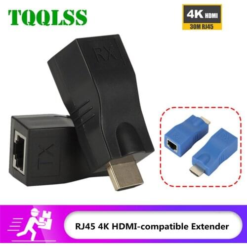 HDMI-compatible Extender 1080P RJ45 Ports LAN Network HD Extension 30m Over CAT5e/6 UTP LAN Ethernet Cable for HDTV Monitor