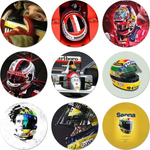 58mm Amazing Senna Helmet Icons Pins Badge Decoration Brooches Metal Badges For Backpack Decoration