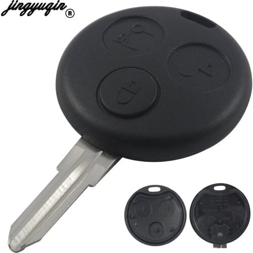 Jingyuqin 10pcs/lot 3 Button Remote Key Shell Auto Car Key Cover Case Fob for Mercedes Benz Smart Fortwo Roadster Chiave