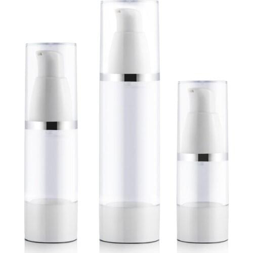 AS Airless Pump Bottles 15ML 30ML 50ML 80ML 100ML Lotion Pump Refillable Cosmetic Containers F1224
