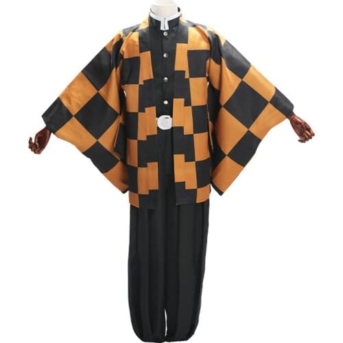 Anime Demon Slayer Kimetsu no Yaiba Kamado Tanjirou Father Kimono Uniforms Cosplay Costume Halloween Chrismas Costumes For Adult