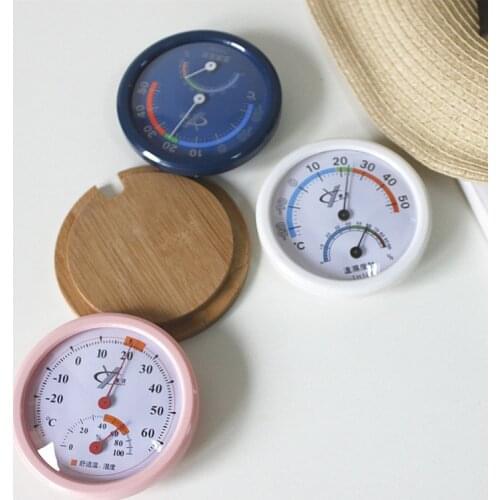 3-Color Small Thermometer & Hygrometer Household Temperature And Humidity Measurement Tool Simple Round Hygrometer For Home Room