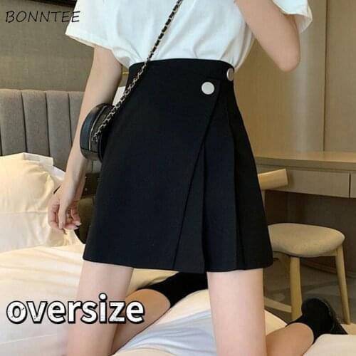 Mini Skirts Women Asymmetrical Summer Empire Black S-4XL Ins New Jupe Casual All-match Trendy Mujer Faldas Students Cool Bottoms
