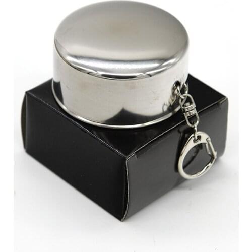 GreeOn Reusable Eco-friendly Stainless Steel Folding Whiskey Coffee Cup Portable Travel Water Mug Outdoor Camping Tea Cups