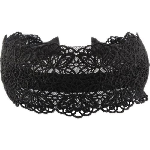 Fashion Women Elastic Lace Hair Band Accessories 6cm Wide Headband Head Wrap