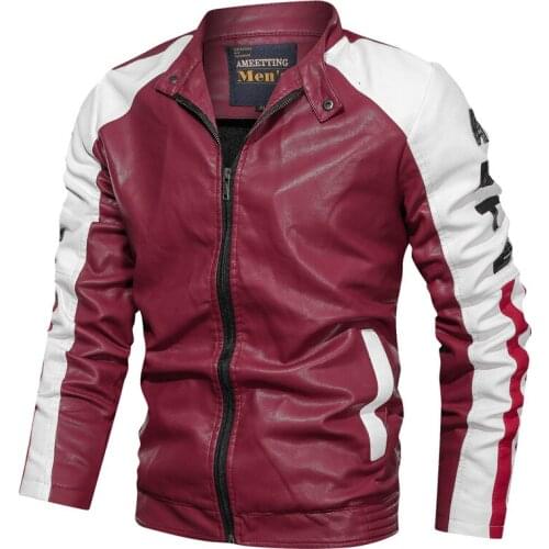 Spring Men Motorcycle Leather Jackets Casual Zipper Windbreak Pu Fashion Soft Stand Collar Slim Fit Coat Biker Leather Clothing