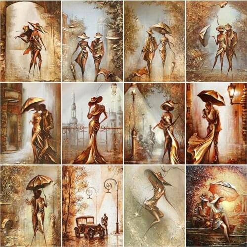 HUACAN DIY Paint By Number Couple Handpainted Gift Oil Painting By Number Woman Kits Acrylic Unique Gift