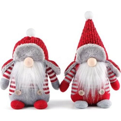 2-Piece Set Santa Claus Snowman Ornaments Toy Dolls Door Tree Hanging Kids Gift New Year Christmas Decoration