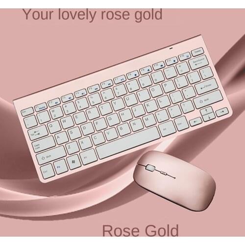 Ultra-Thin Mini Keyboard and Mouse Set Keyboard and Mouse Kit Luxury Gold Color Desktop Notebook Pack Gaming Mouse and Keyboard