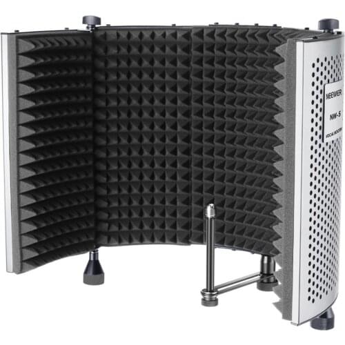 Neewer NW-5 Foldable Adjustable Portable Sound Absorbing Vocal Recording Panel, Aluminum Acoustic Isolation Microphone Shield