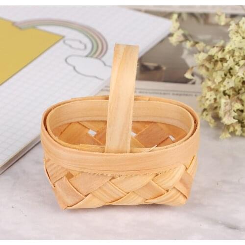 New 1pcs Mini 1/12 Cute Dollhouse Hand-woven Vegetable Food Basket Dolls Miniature Decoration Dollhouse Accessories