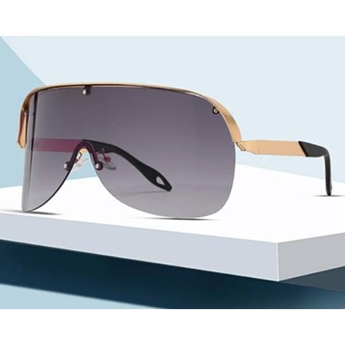 New rimless eye protection sunglasses Europe and the United States big frame dustproof sunglasses men and women retro s