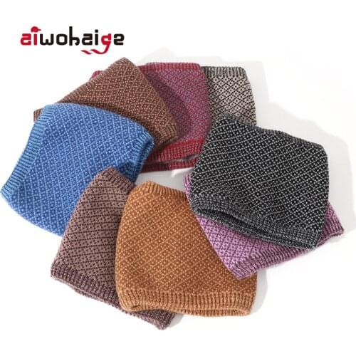 New High Quality Knit Neck Scarf Women Men Thick Warmer Fleece Inside Winter Snood Scarf Soft Wool Ring Scarves Outdoor Sport