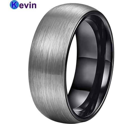 Classic Rings For Mens Women Black Tungsten Band Width 6MM And 8MM Available