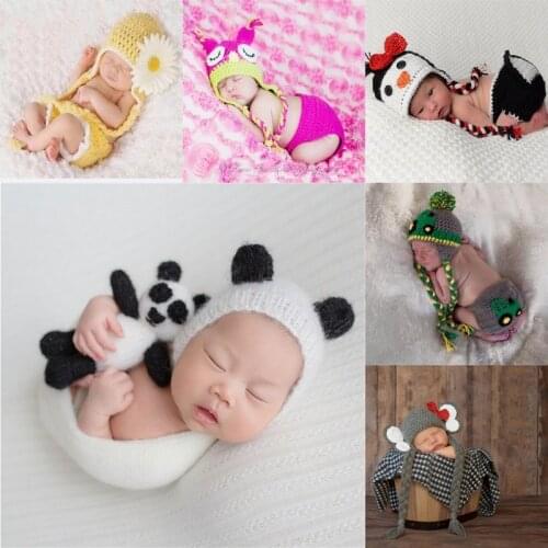 Newborn Outfit Photography Kids Supplies Handmade Crocheted Baby Photo Costume Infant Clothing Accessories