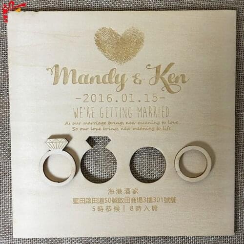 Wedding Invitations personalized Cutting Invitation Card for Wedding Wood Paper Hollow Birthday Invitation wedding Decoration