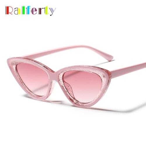 Ralferty Womens Sun Glasses Fashion 2020 Luxury Brand Pink Cat Eye Sunglasses Women Shades okulary przeciwsloneczne damskie