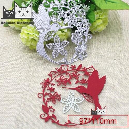 Reunion Woodpecker wreath Metal Cutting Dies DIY Scrapbooking Paper Photo Album Crafts Knife Mould Card Embossing Mold Stencils