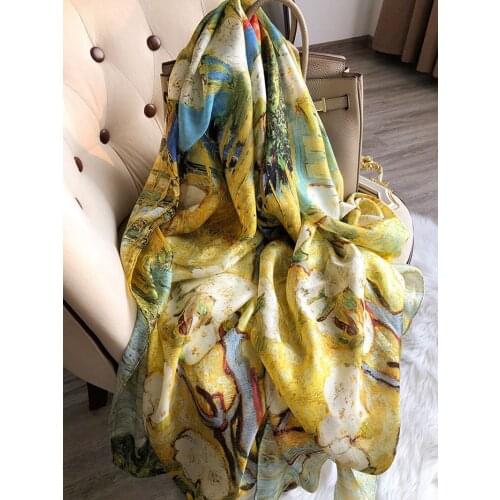 Luxury brand scarf women New style Fashion Color matching Print silk scarf lady Popular headcloth beach shawl