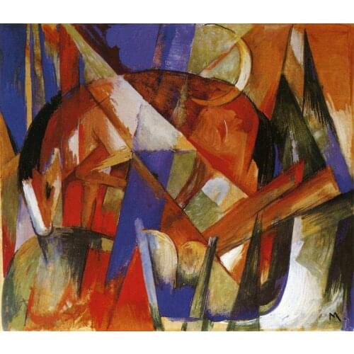 Fabulous Beast II by Franz Marc Painting Oil on canvas High quality hand painted abstract art reproduction