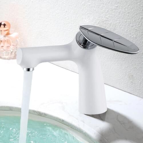Basin Faucets Elegant Bathroom Faucet Hot and Cold Water Basin Mixer Taps Chrome and White Finish Brass Toilet Sink Water Crane