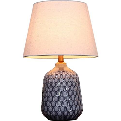 Modern Mordic Honeycomb Grey Ceramic Dimmer Table Lamp for Foyer Bedroom Study Deco Nordic Porcelain Desk Lighting H 54cm 2323
