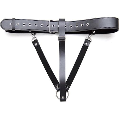 Magic Wand Vibrator Holder PU Leather Forced Orgasm Belt Chastity Harness Strap on bdsm Bondage Sex Games Adults Products