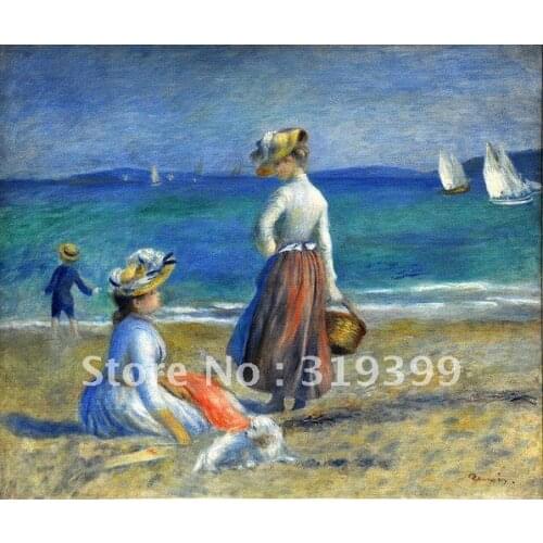 Linen Canvas Oil Painting reproduction ,Figures on the Beach by pierre auguste renoir,Free DHL Shipping ,100% handmade