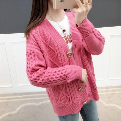2020 Autumn Korean Style Knitted Sweater Cardigans Women Long Sleeve Single Breaster Female Cardigan Short Sweaters Sueter Mujer
