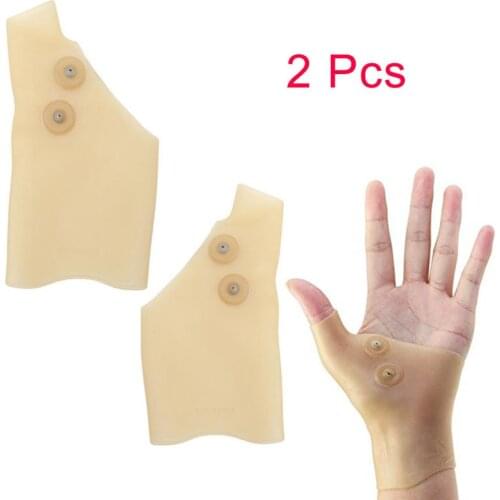 2 Pcs Silicone Magnetic Therapy Gel Wrist Glove Support Hand Pain Ease Healthcare Health99