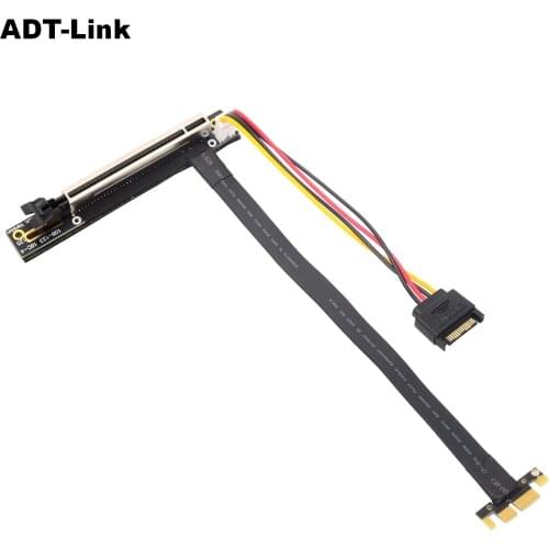 3.0 PCI-E Riser Express 1X 4x 8x 16x Extender Riser Adapter Card Cable Right Angled With SATA Power Cable