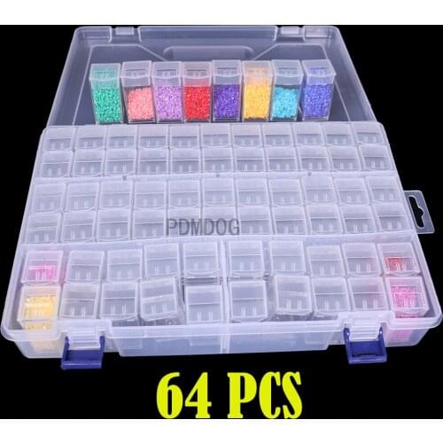 64/56 box Dismountable diamond painting Accessories Diamond Embroidery Cases PP plastics Box Organizer Home Storage boxes