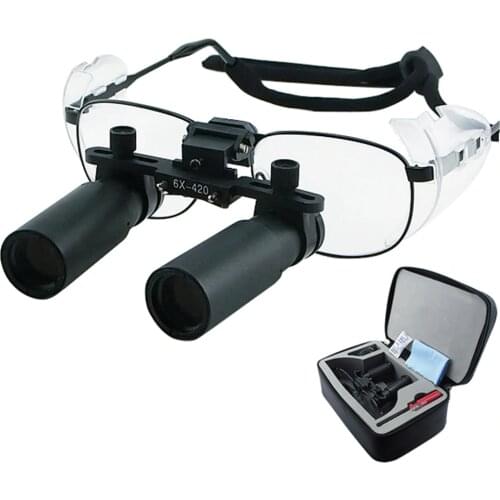 6.0x 6x Binocular Surgical Medical Dentistry Titanium Frame 420mm Working Distance Keplerian Prism Style Dental Loupes