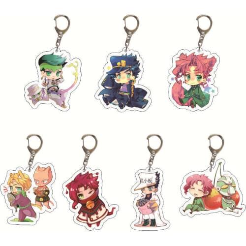 Anime JoJos Bizarre Adventure Character Keychain Cosplay Acrylic Key Chain Pendant Keyring