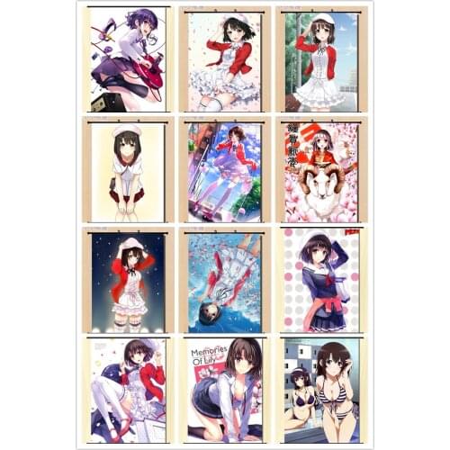 Coscase Japanese Anime Decorative Picture Saekano Saenai Hiroin no Sodatekata Katou Megumi Home Decor Wall Scroll Poster