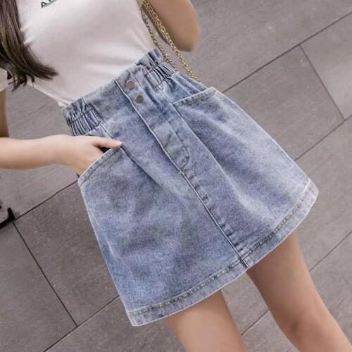 Denim High Waist Mini Skirt Harajuku Vintage Casual All-match Korean Fashion Loose Pocket Short Skirts Female 2021 Summer New