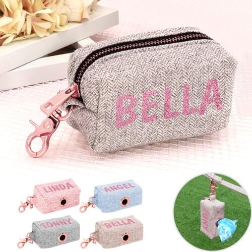 Custom Portable Dog Poop Bag Dispenser Outdoor Pet Garbage Bag Holder Personalized Dog Poop Travel Snack Treat Bags Pet Supplies