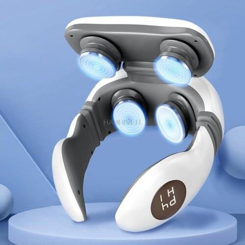 Cervical spine massager four head neck massage instrument instrument pulse wireless remote control charging cervical instrument