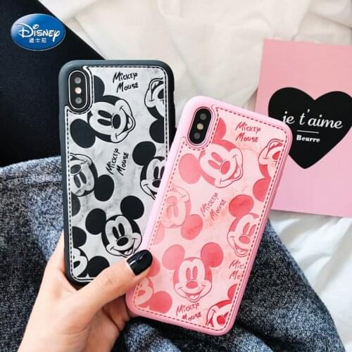 Cute cartoon Mickey Mouse couples Phone Case for iPhone 6 6s 7 8 plus 8plus scrub soft cover For iphone X XR XS MAX capa