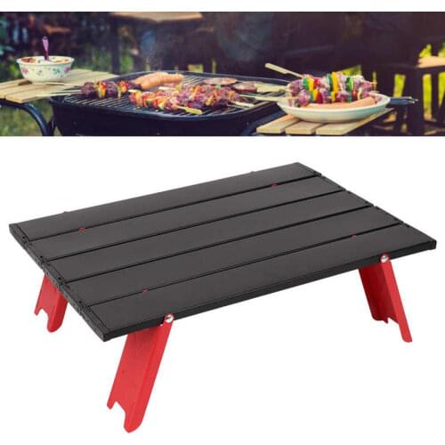 Mini Aluminum Alloy Picnic Table Lightweight Folding Table for Outdoor BBQ Backpacking Camping