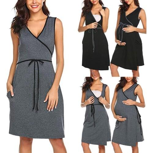 Fashion Maternity Summer Women Dress Pregnancy Dresses Mama Clothes Pregnant Women Loose Breastfeeding Casual Clothing Dress