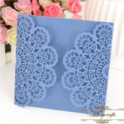MR066 Elegant Lace Carved Pattern Paper Crafts Wedding Laser Cut Invitation Card