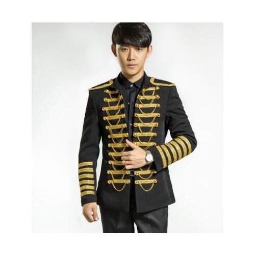 Men suits designs royal stage costumes for singers men sequin blazer dance clothes jacket star style dress british style black