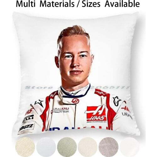 Nikita Mazepin 2021 Team Color Racing Colour Pillow Case Throw Pillow Cover Cotton Linen Flax Nikita Mazepin Esteban Ocon