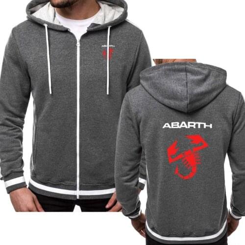 2021new Spring Autumn Mens Hoodies Abarth Car Logo printing Solid color Sweatshirt Fashion Mens hoodie jacket Sweatshirt