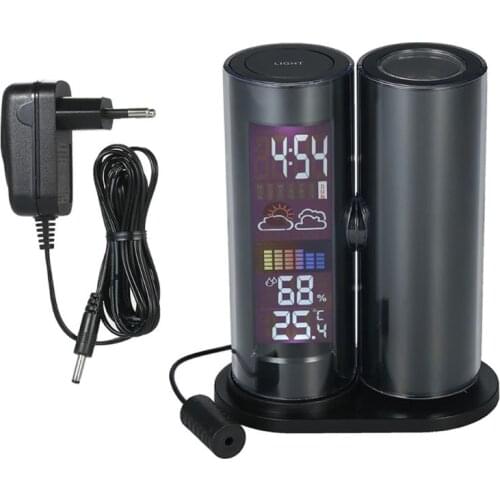 2021 New Projection Alarm Clock Thermometer Household Weather Station Hygrometer Time EU