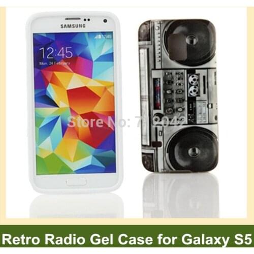 OEEKOI Retro Radio Flower Print Soft Gel TPU Cover Phone Case for Samsung Galaxy S5 SM-G900F Free Shipping