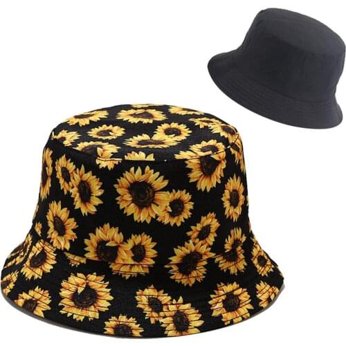 Multiple Styles Women Cute Bucket Fishing Hats Sunscreen Sun Cap Cotton Fisherman Hat Comfortable Double-sided Wear Bucket Hat