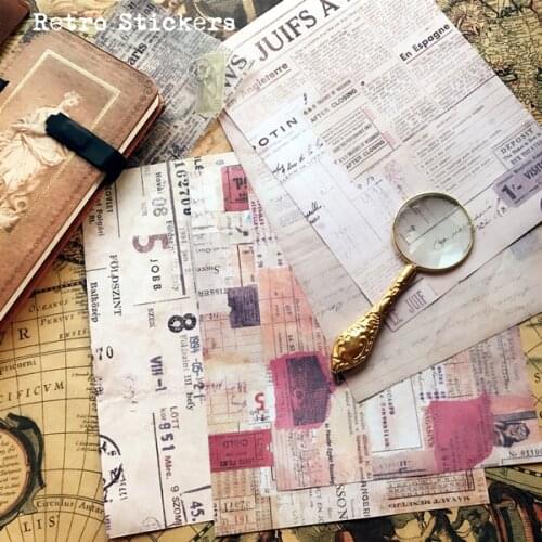 20set Vintage Japanese receipt retro bill background collage Decorative Stickers DIY Scrapbooking Diary album Stickers Escolar